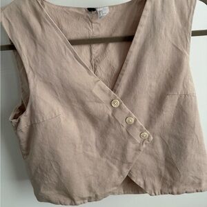 H&M Beige Buttoned Vest Top
